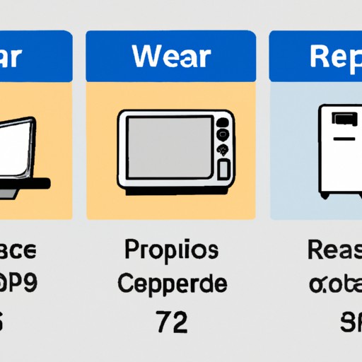 An illustration comparing the costs of different appliance repair services.